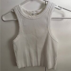 12th Tribe Ribbed White Tank Top